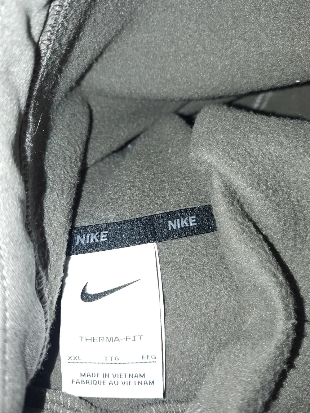 Nike Therma-Fit Men's XXL Brown Logo Hoodie with Patterned Sleeves